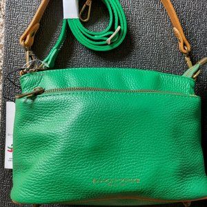 DIVINA FIRENZE Made In Italy Leather Triple Compartment Crossbody